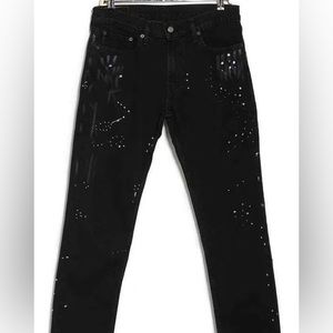 Levi’s 511 Slim Fit Stretch Cut Off Jeans Paint Splatter